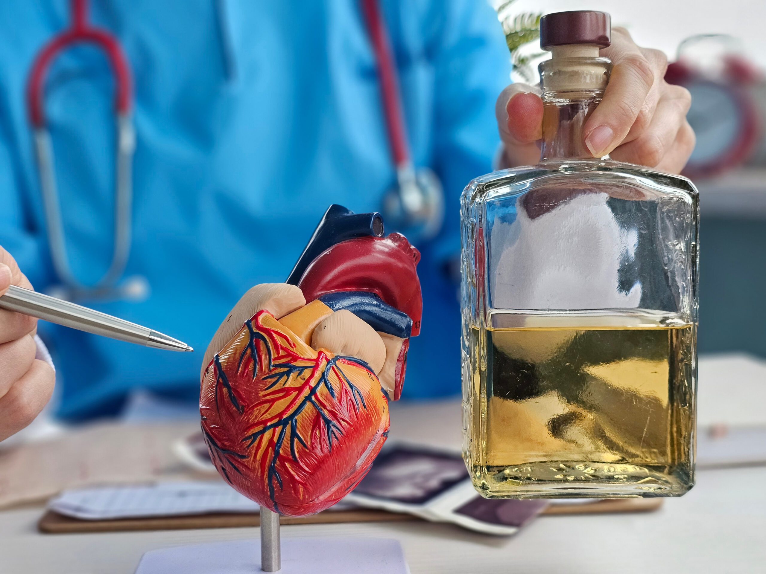 alcohol next to a heart