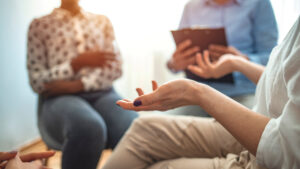 group addiction therapy session