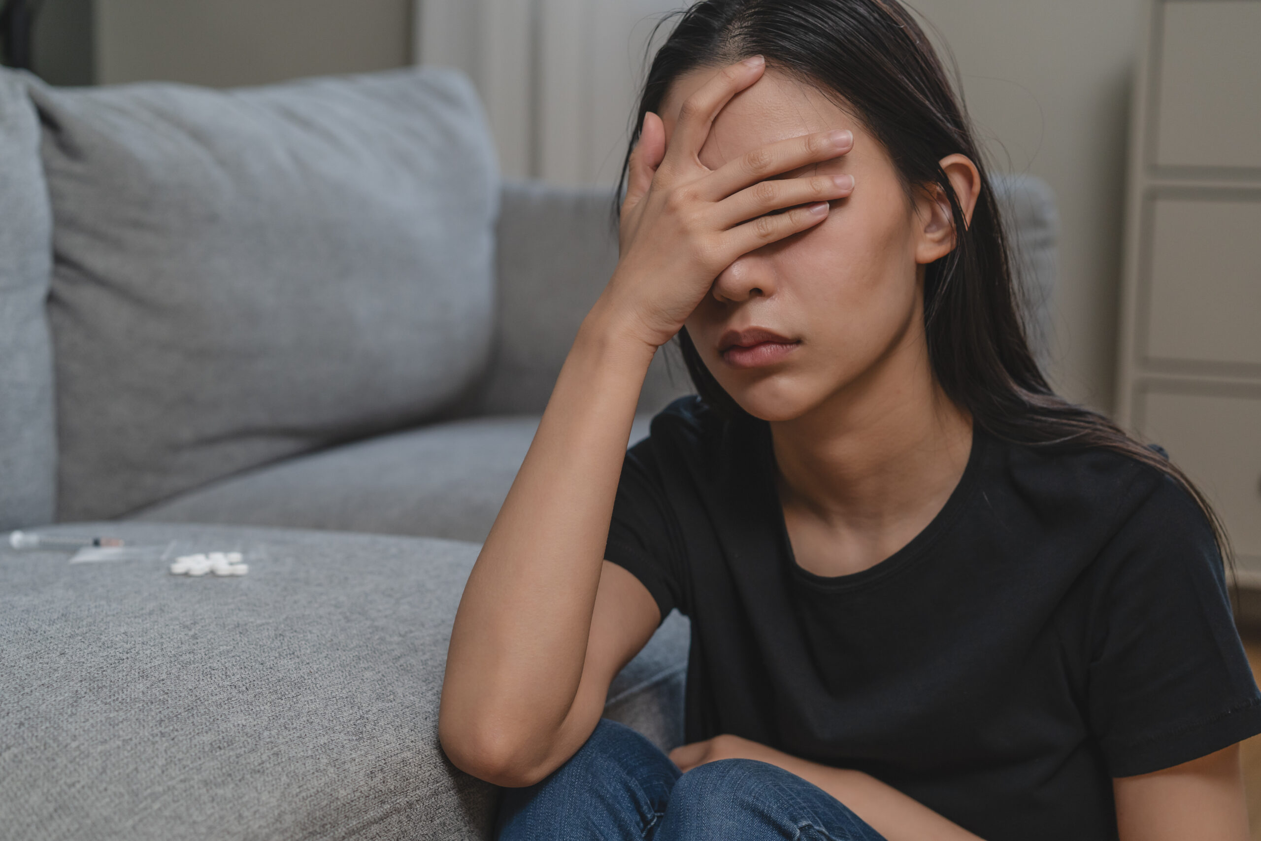 woman addicted to drugs