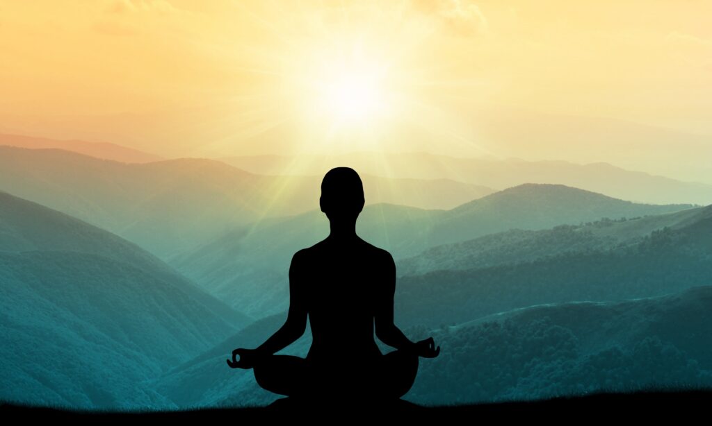 person practicing meditation