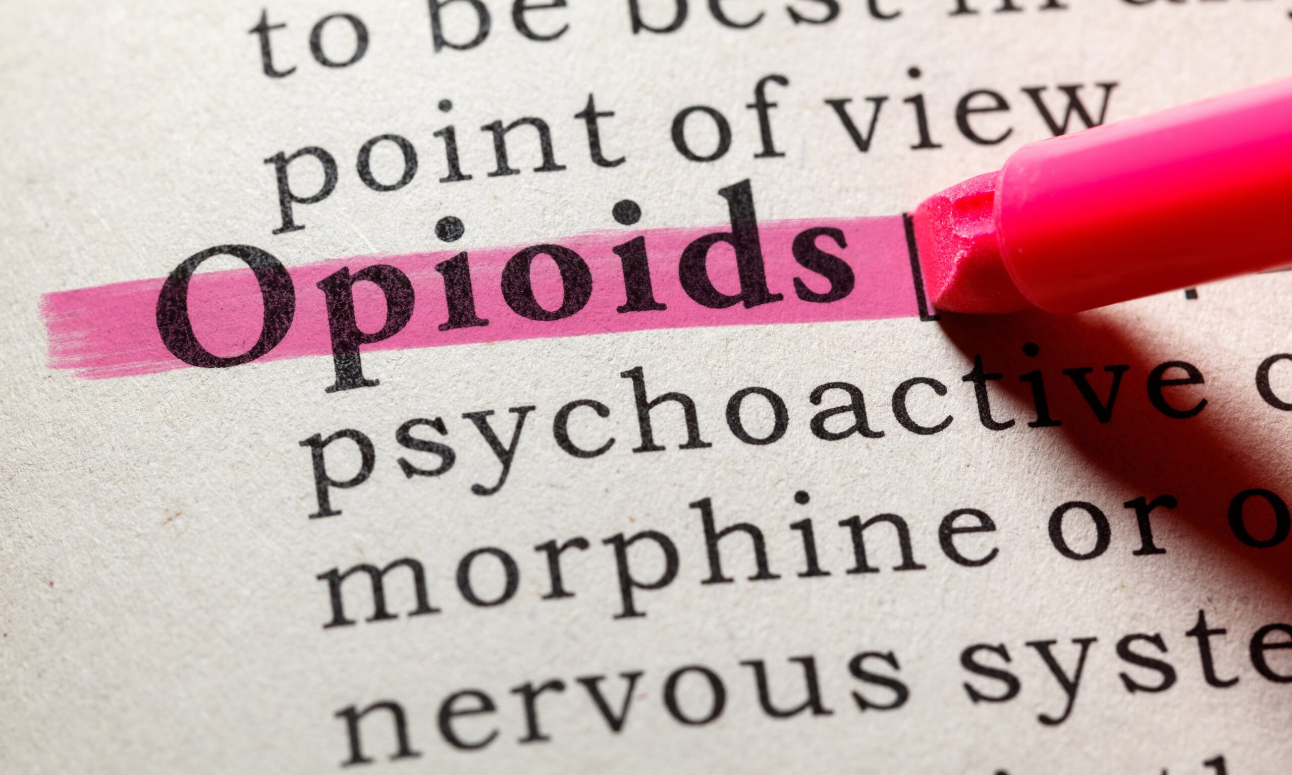 opioids written down and highlighted