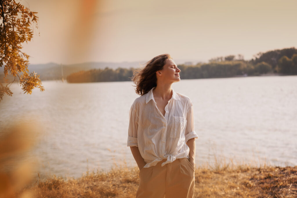 woman practicing meditation