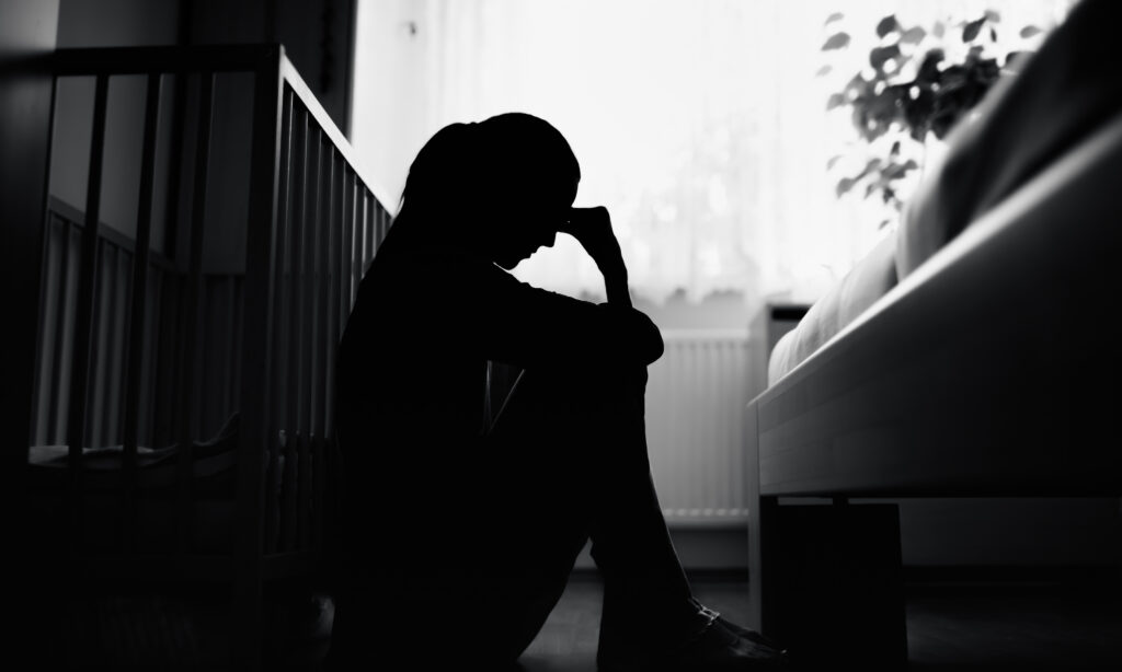 woman with postpartum depression
