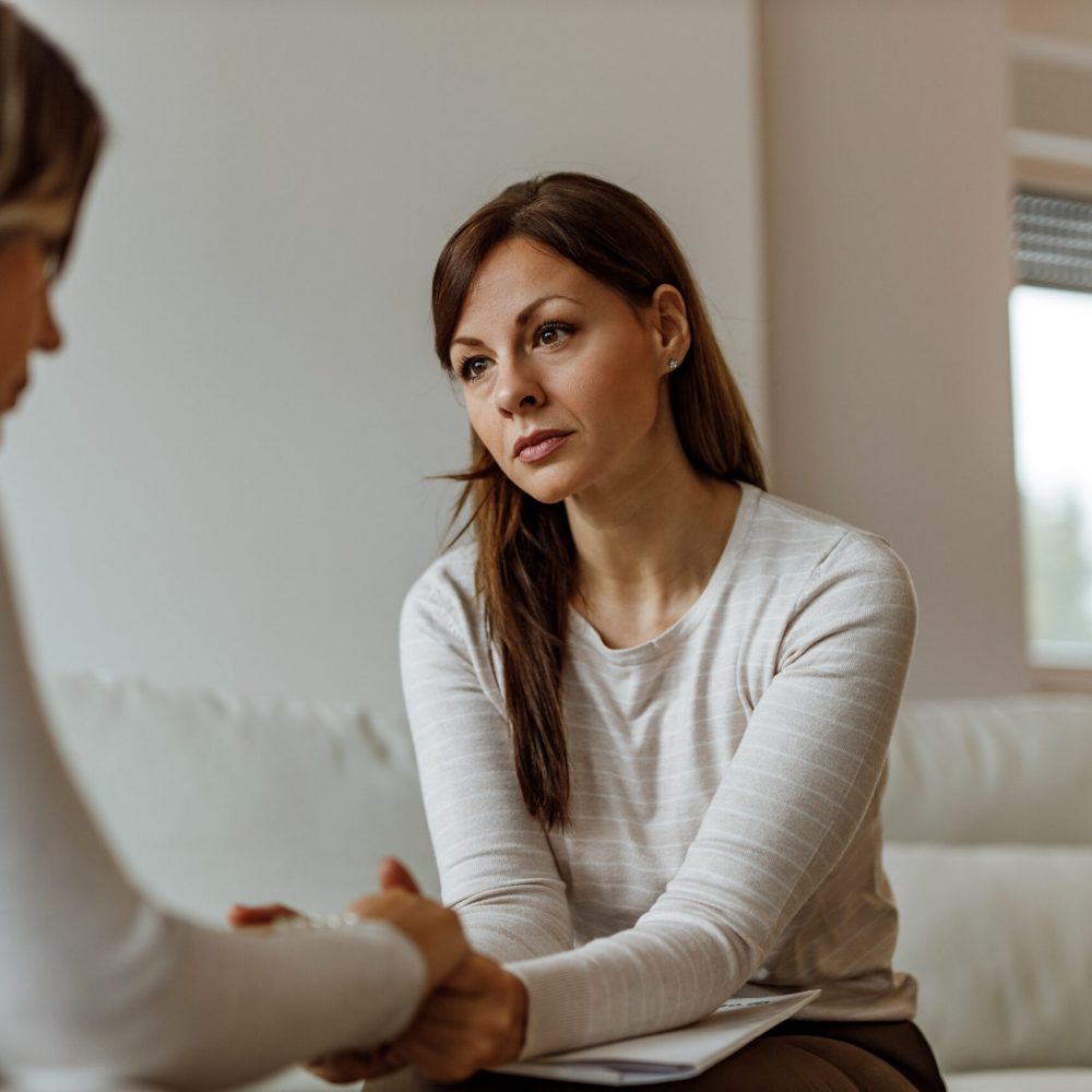 woman in dbt addiction therapy