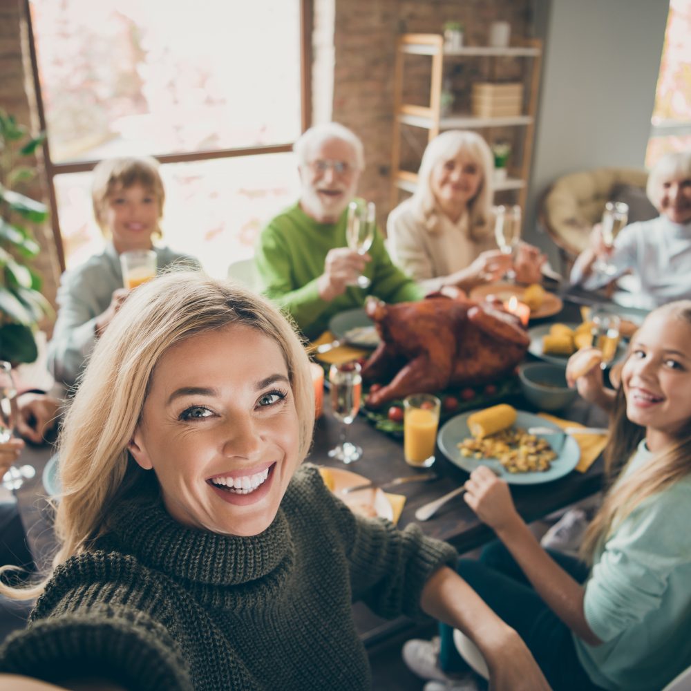 happy family sitting together